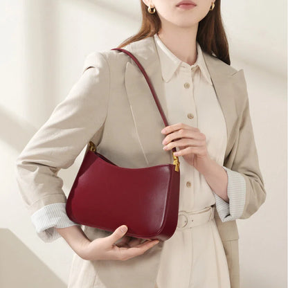 Slim Genuine Leather Shoulder Bag - image 5