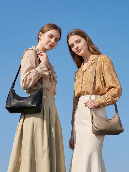Slim Genuine Leather Shoulder Bag - image 1