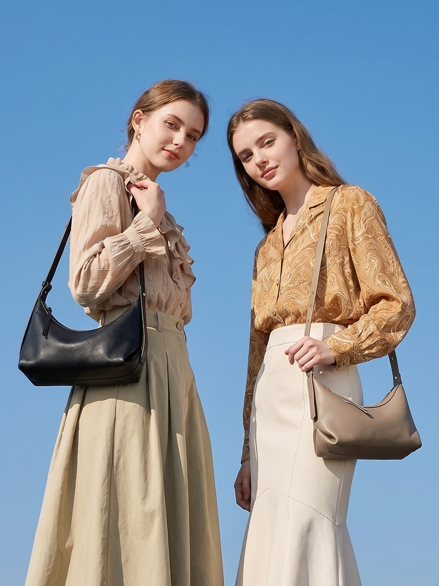Slim Genuine Leather Shoulder Bag - image 1