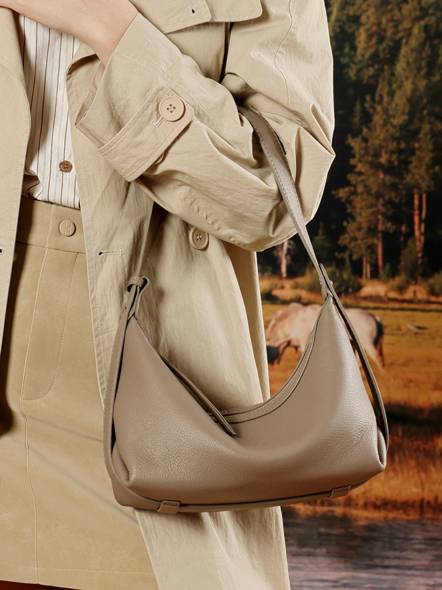 Slim Genuine Leather Shoulder Bag - image 3