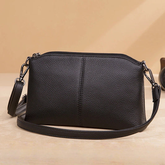 Slim Multi-Pocket Genuine Leather Crossbody Bag - image 3
