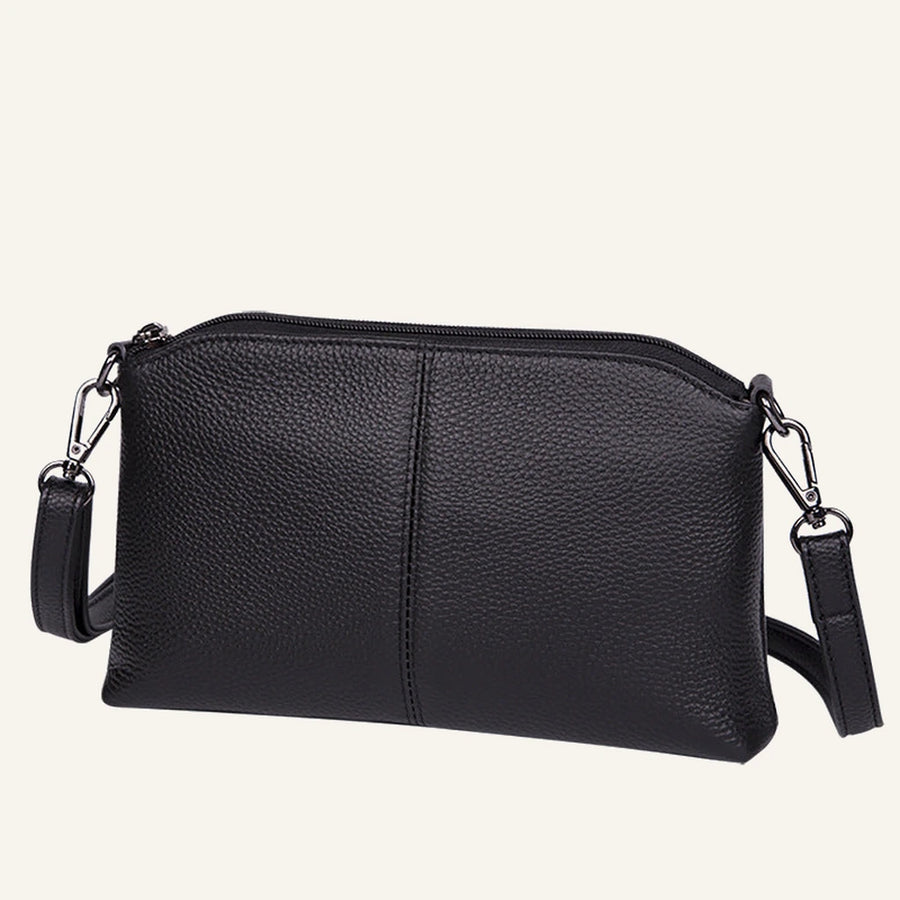 Slim Multi-Pocket Genuine Leather Crossbody Bag (Wholesale/OEM Manufacturer) - #F6F3ED square main image