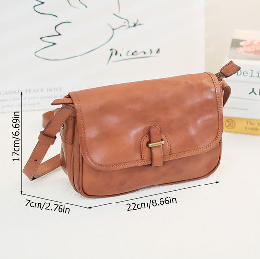 Small Genuine Leather Flap Crossbody Bag - image 1