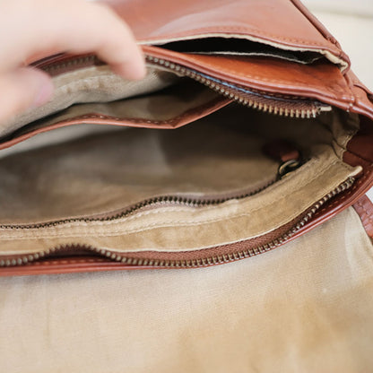 Small Genuine Leather Flap Crossbody Bag - image 2