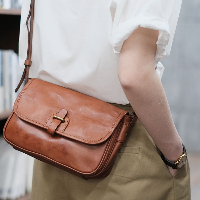 Small Genuine Leather Flap Crossbody Bag - image 4