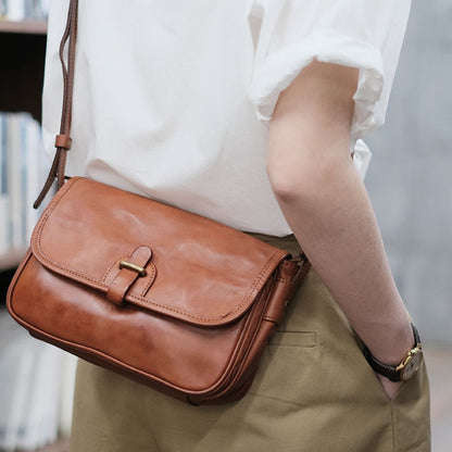 Small Genuine Leather Flap Crossbody Bag - image 4
