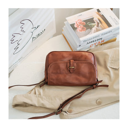 Small Genuine Leather Flap Crossbody Bag - image 7
