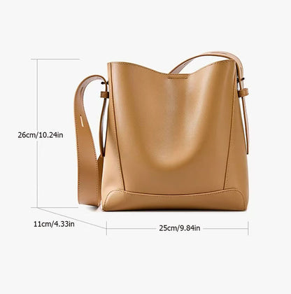 Soft Genuine Leather Bucket Handbag - image 2