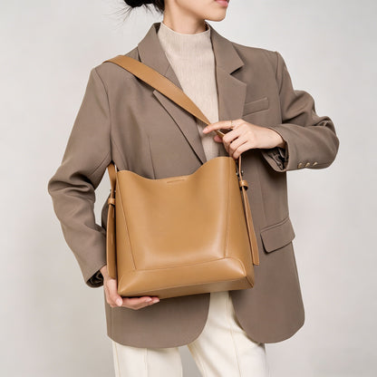 Soft Genuine Leather Bucket Handbag - image 6