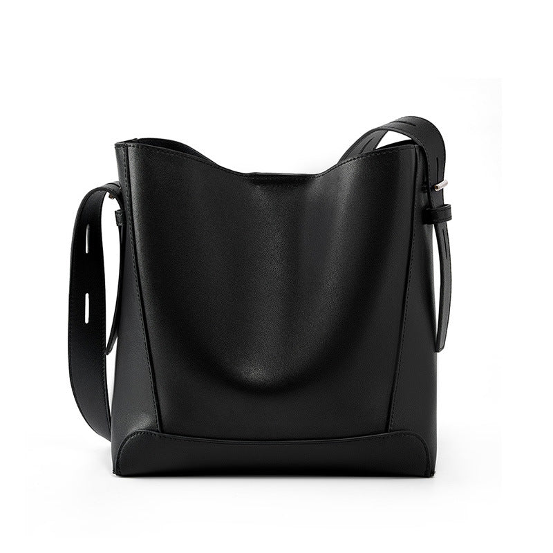 Soft Genuine Leather Bucket Handbag - image 7