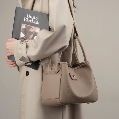 Soft Genuine Leather Bucket Shoulder Bag - image 2