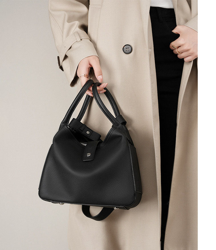 Soft Genuine Leather Bucket Shoulder Bag - image 5