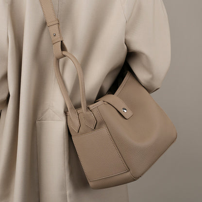 Soft Genuine Leather Bucket Shoulder Bag - image 6