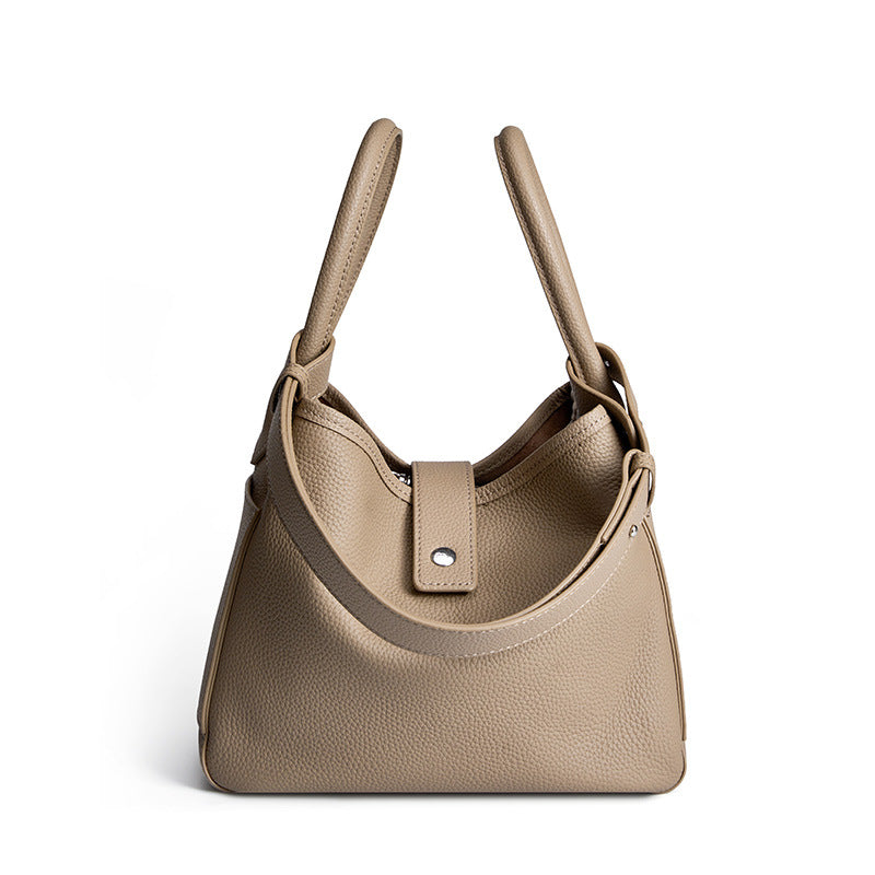Soft Genuine Leather Bucket Shoulder Bag - image 7