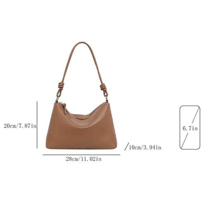 Soft Genuine Leather Crescent Shoulder Bag - image 1