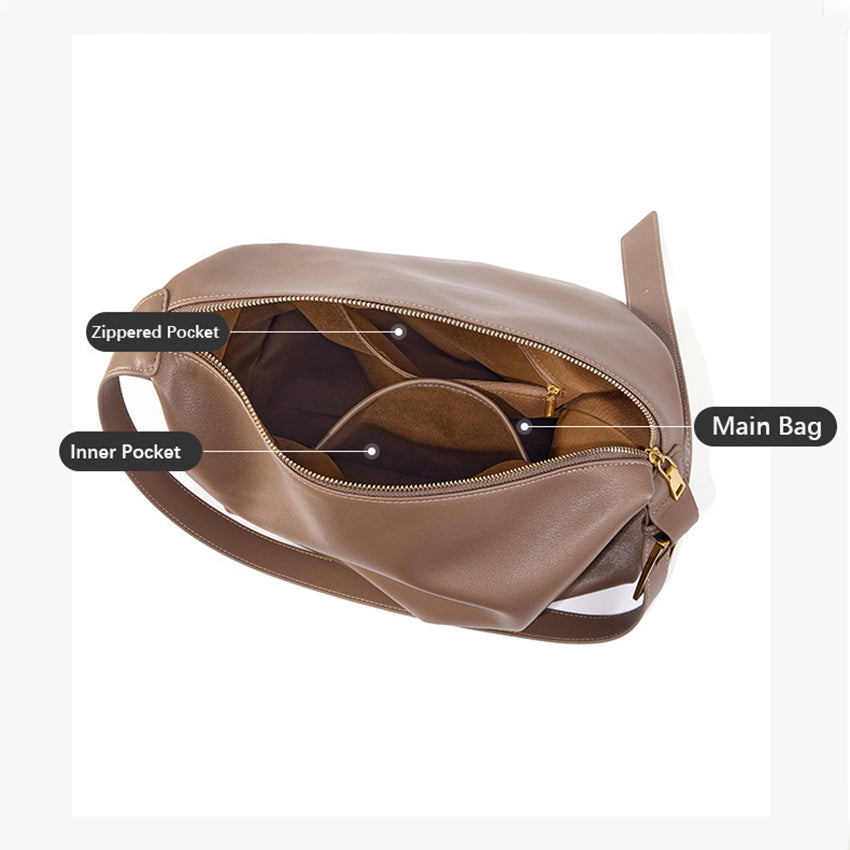 Soft Genuine Leather Hobo Shoulder Bag - image 2