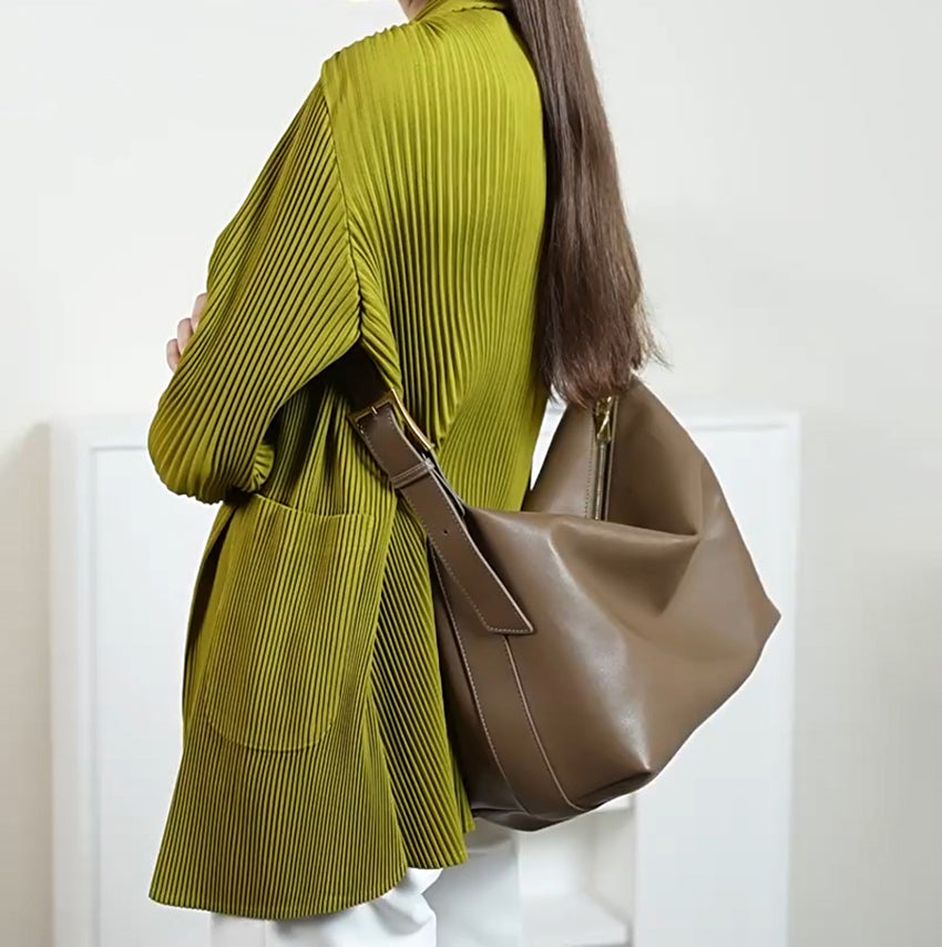 Soft Genuine Leather Hobo Shoulder Bag - image 3