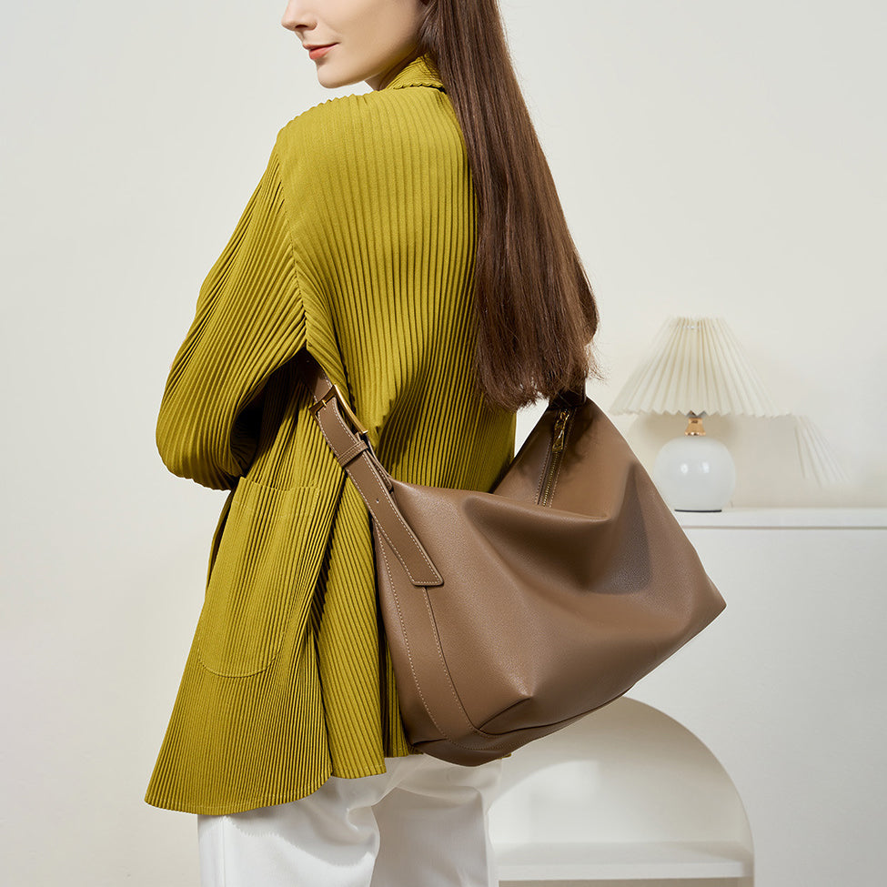 Soft Genuine Leather Hobo Shoulder Bag - image 6