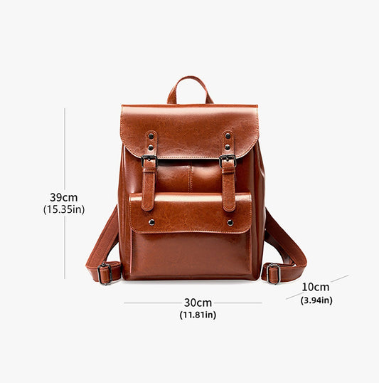 Square Genuine Leather Backpack - image 2
