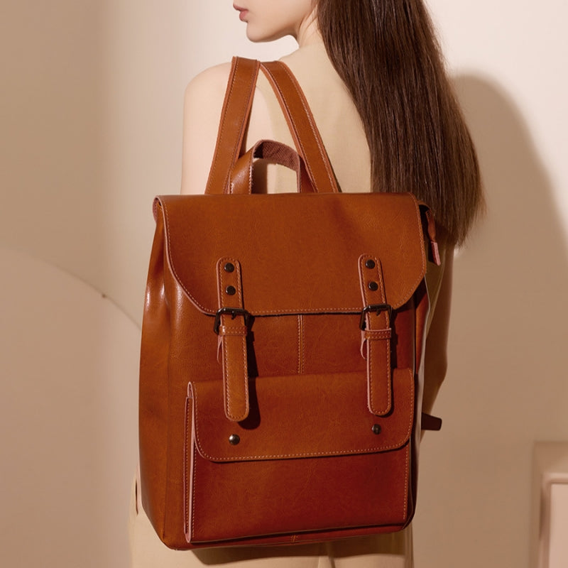 Square Genuine Leather Backpack - image 6