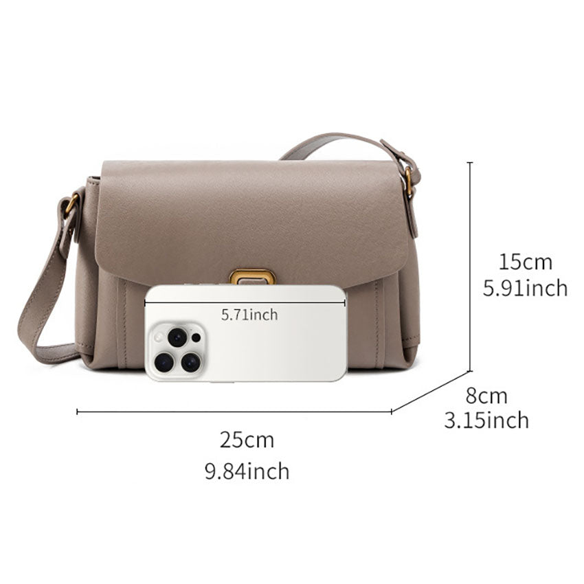 Square Genuine Leather Shoulder Handbag - image 3