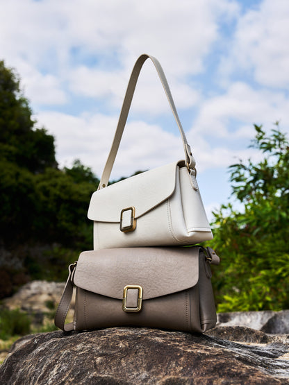 Square Genuine Leather Shoulder Handbag - image 6