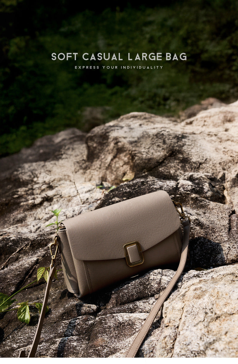 Square Genuine Leather Shoulder Handbag - image 8