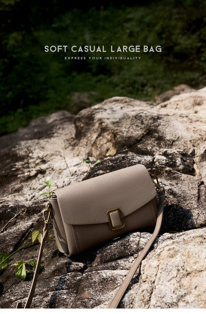 Square Genuine Leather Shoulder Handbag - image 8