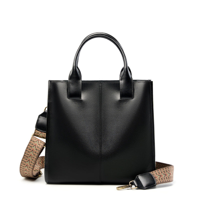 Structured Genuine Leather Shoulder Tote Bag - image 7