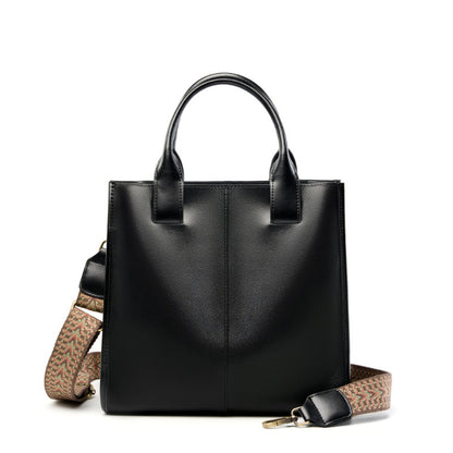 Structured Genuine Leather Shoulder Tote Bag - image 7