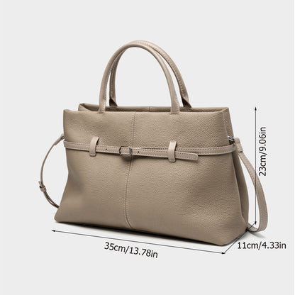 Structured Genuine Leather Top Handle Bag - image 2