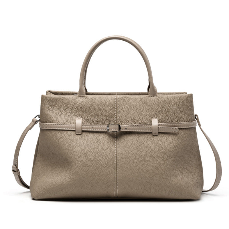 Structured Genuine Leather Top Handle Bag - image 7