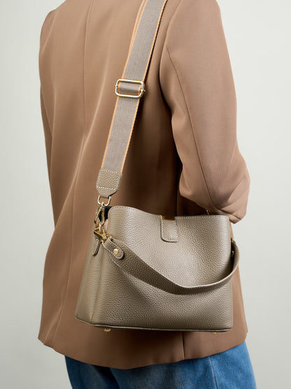 Structured Genuine Leather Top Handle Handbag - image 3