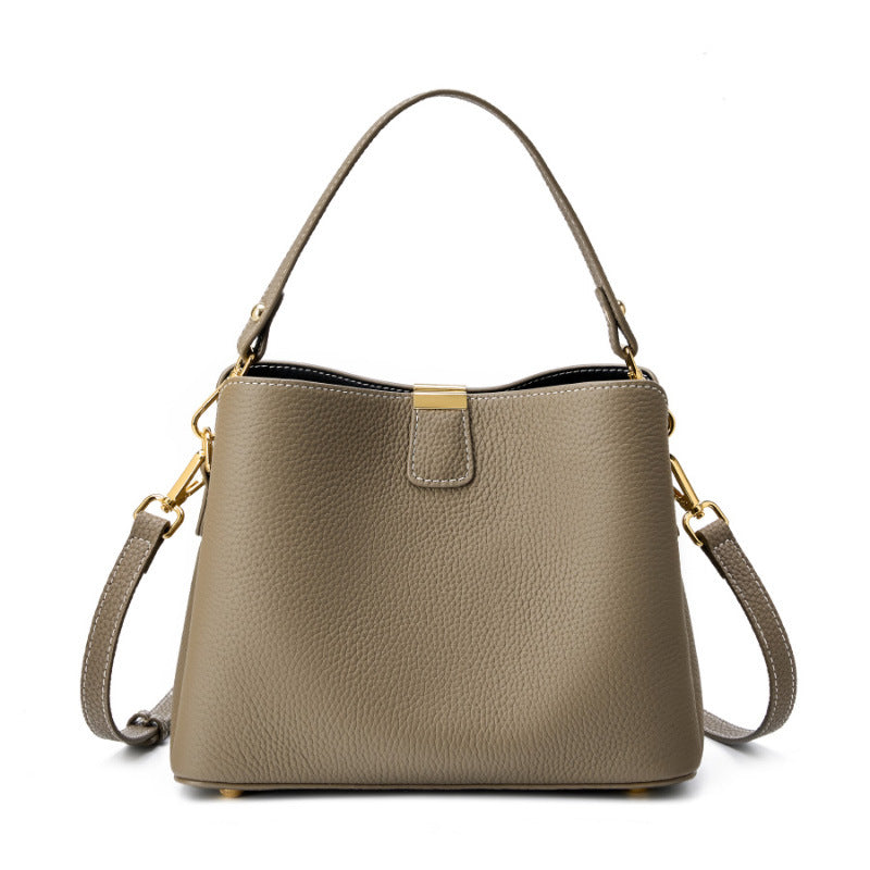 Structured Genuine Leather Top Handle Handbag - image 6