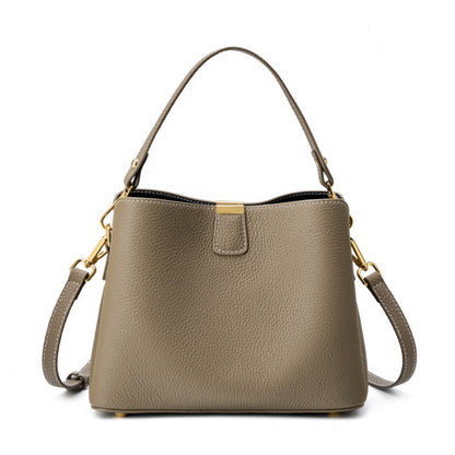 Structured Genuine Leather Top Handle Handbag - image 6
