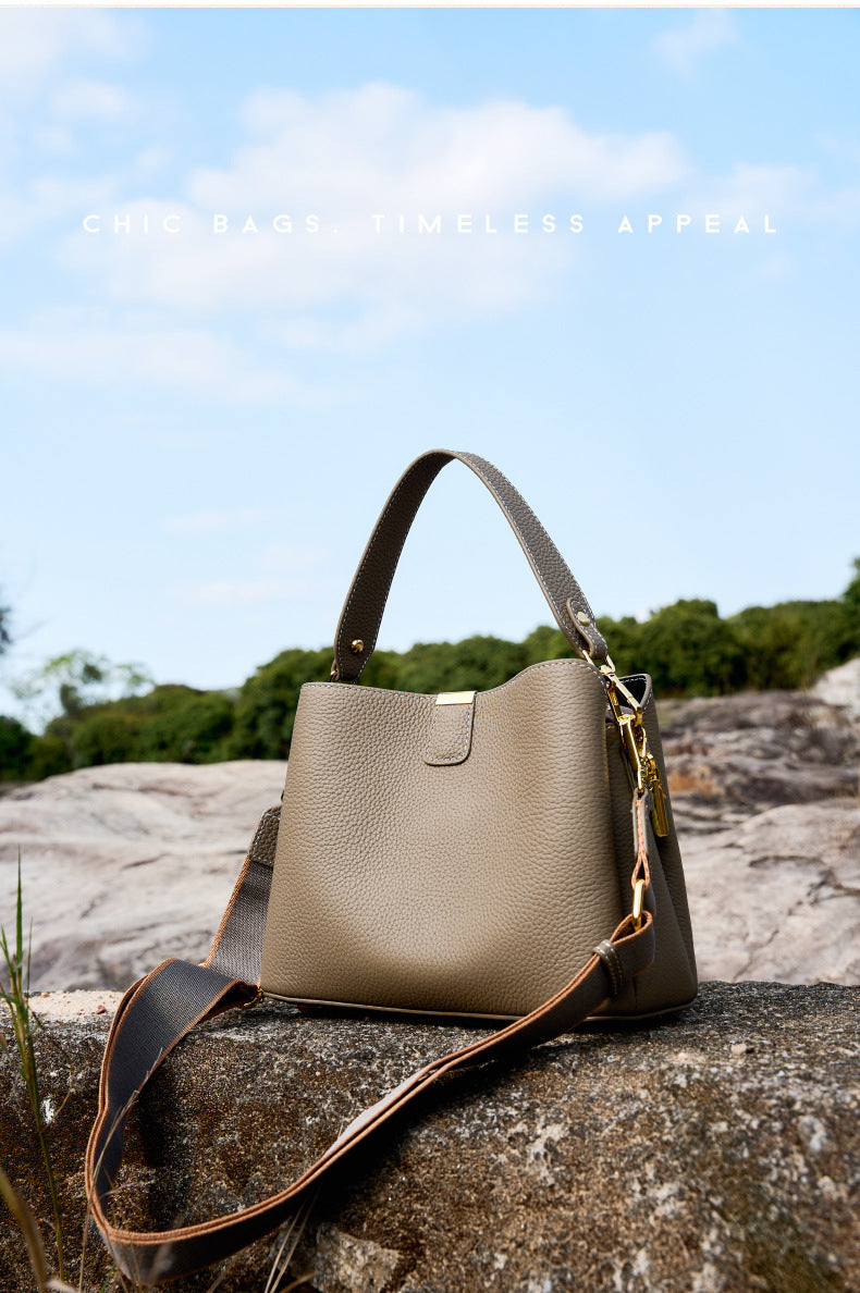 Structured Genuine Leather Top Handle Handbag - image 7