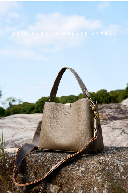 Structured Genuine Leather Top Handle Handbag - image 7