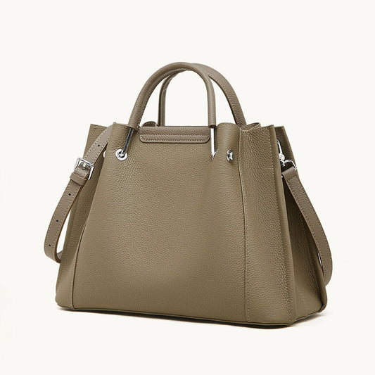 Structured Genuine Leather Top Handle Tote Bag - image 2