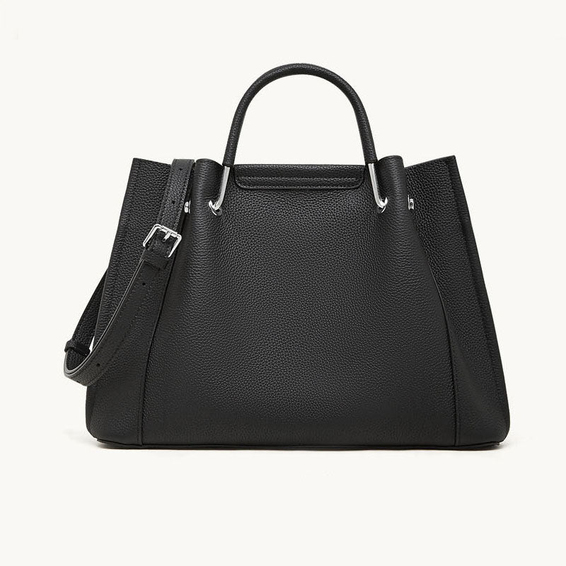 Structured Genuine Leather Top Handle Tote Bag - image 3