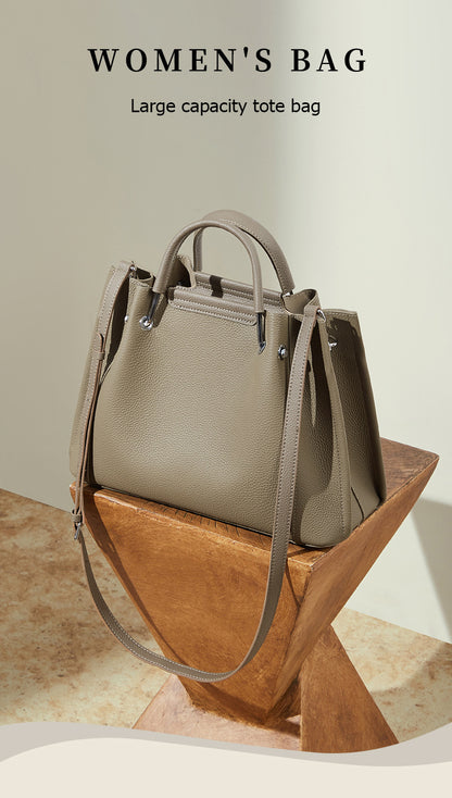Structured Genuine Leather Top Handle Tote Bag - image 7