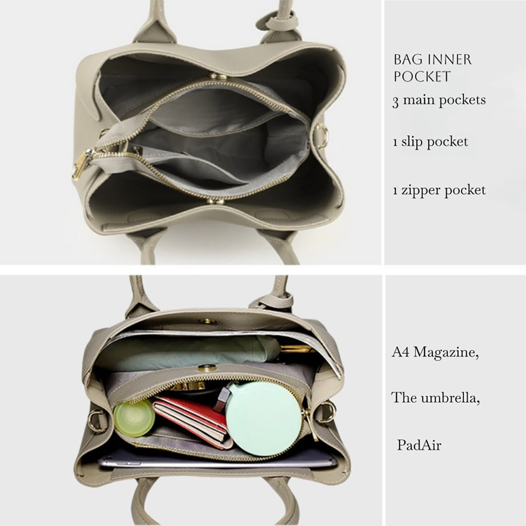 Structured Genuine Leather Tote Bag - image 1