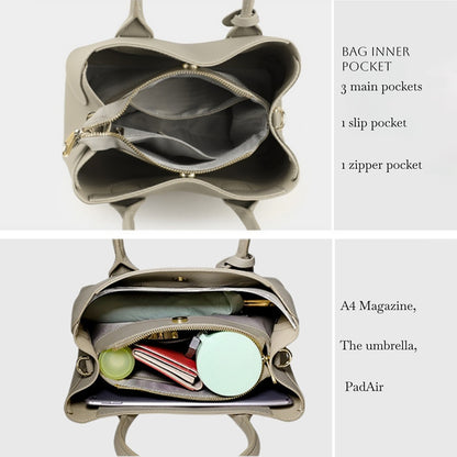 Structured Genuine Leather Tote Bag - image 1