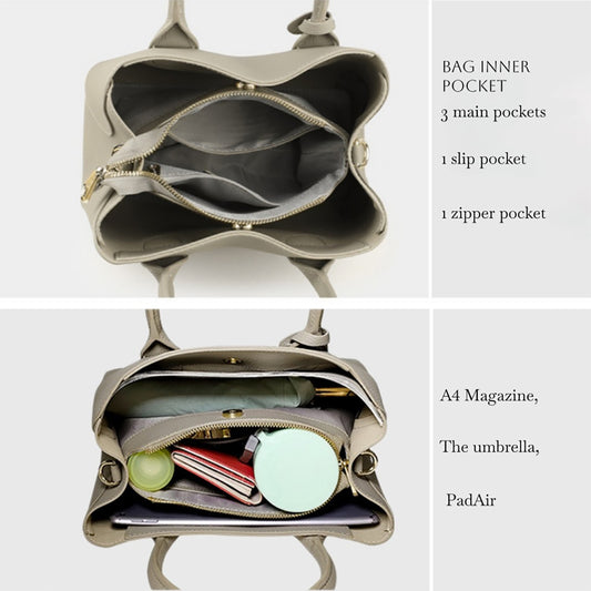 Structured Genuine Leather Tote Bag - image 1