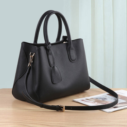 Structured Genuine Leather Tote Bag - image 7