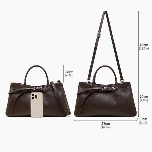 Structured Genuine Leather Work Handbag - image 2