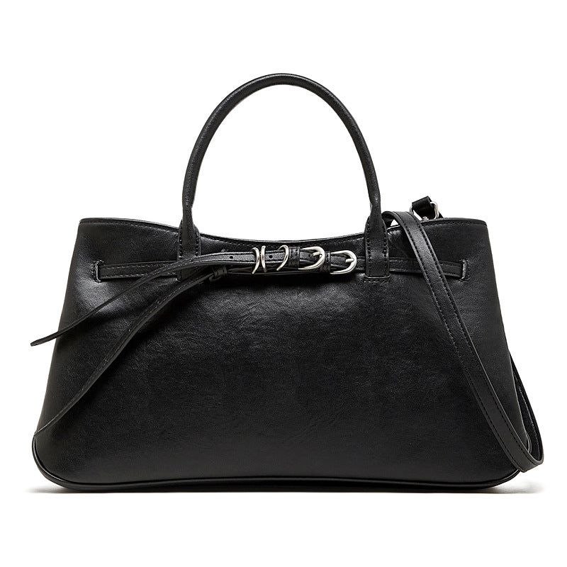 Structured Genuine Leather Work Handbag - image 7