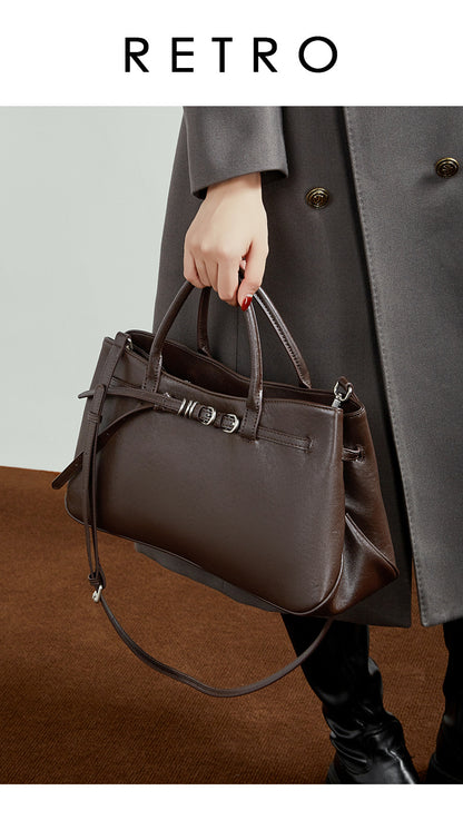 Structured Genuine Leather Work Handbag - image 8