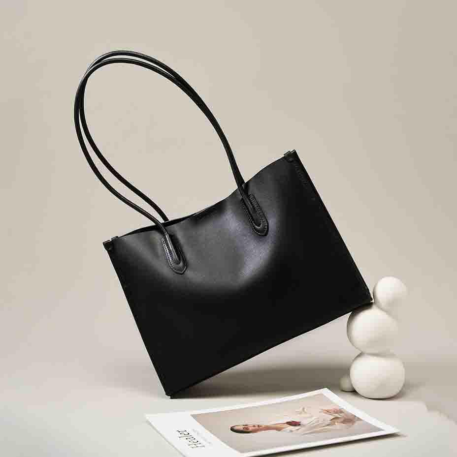 Structured Genuine Leather Work Tote Bag - image 4
