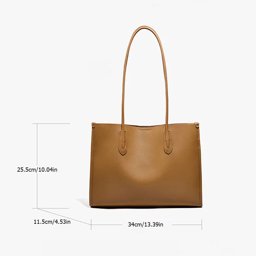 Structured Genuine Leather Work Tote Bag - image 5