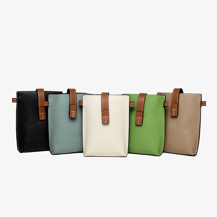 Vertical Genuine Leather Phone Crossbody Bag - image 3